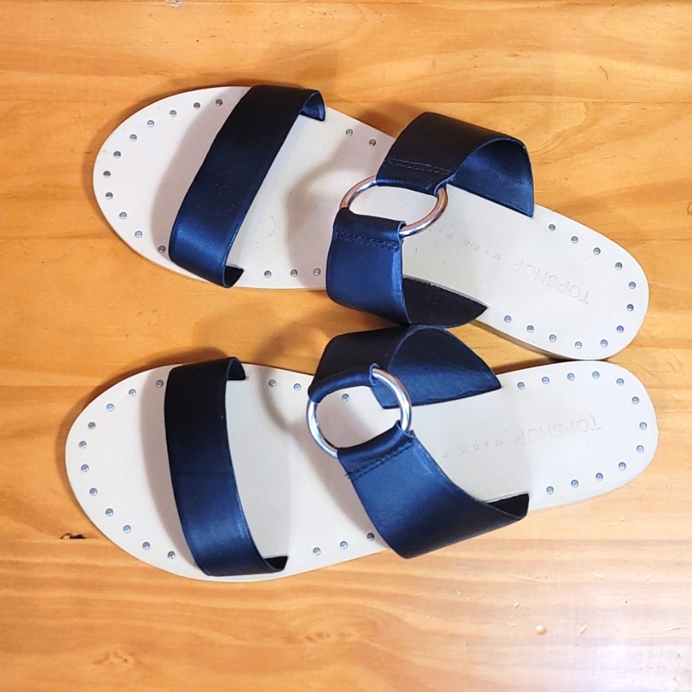 Top Shop Wide Fit Double Strap Slides
